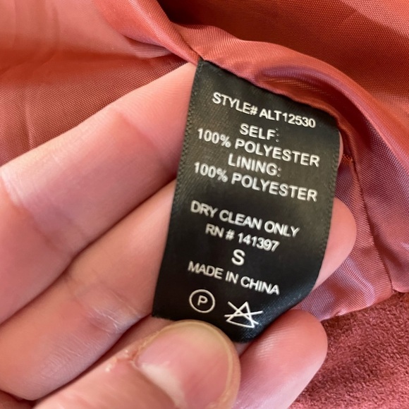 ASTR the Label Faux Suede Moto Jacket crop cropped motorcycle orange brown s - Picture 5 of 7